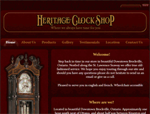 Tablet Screenshot of heritageclockshop.com